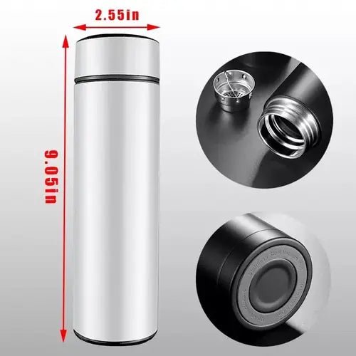 Garrafa Térmica Em Aço Inox Com Termômetro Digital 500ml Led - Prestigio Shop