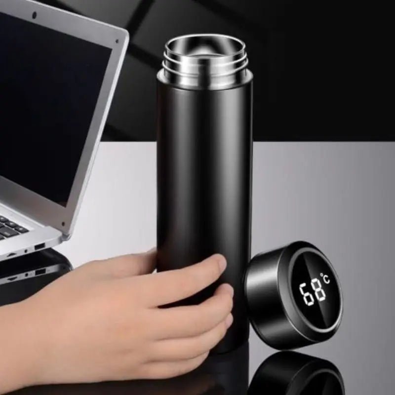 Garrafa Térmica Em Aço Inox Com Termômetro Digital 500ml Led - Prestigio Shop