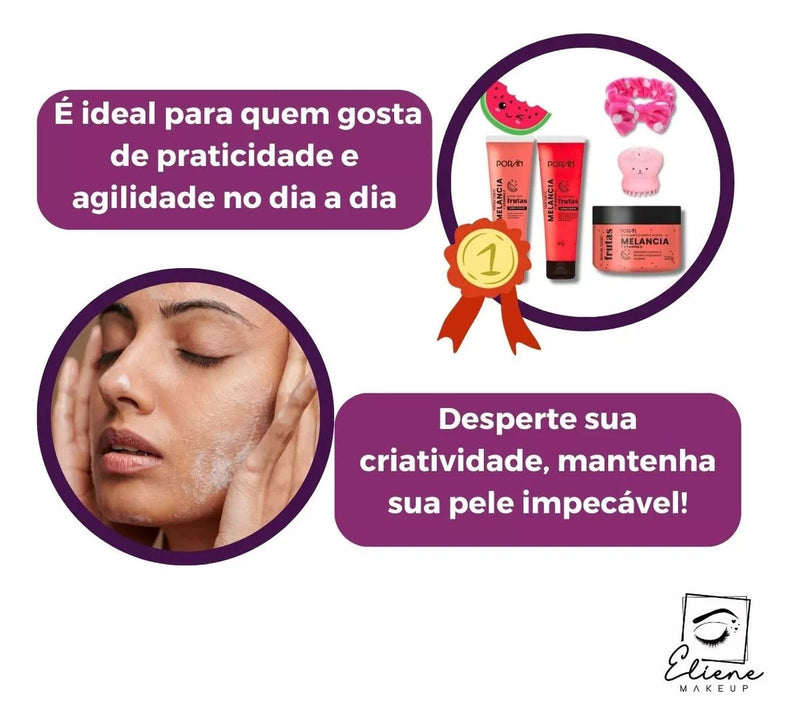 Kit De Beleza Sabonete Esfoliante Hidratante Porán Melancia - Prestigio Shop