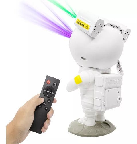 Luminária Astronauta Projetor Luz Noturna Galáxia Estrelas Cor da estrutura Branco - Prestigio Shop