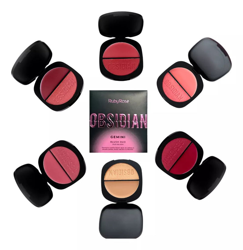 Blush Duo Gemini Obsidian Cremoso Ruby Rose 6 Tons - Prestigio Shop