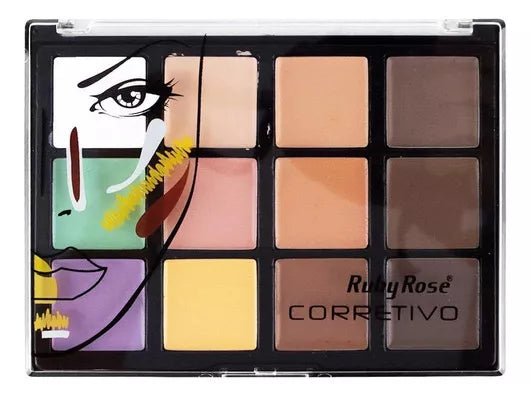 Paleta De Corretivos 12x Cores Dark Ruby Rose Hb - 8087 - Prestigio Shop