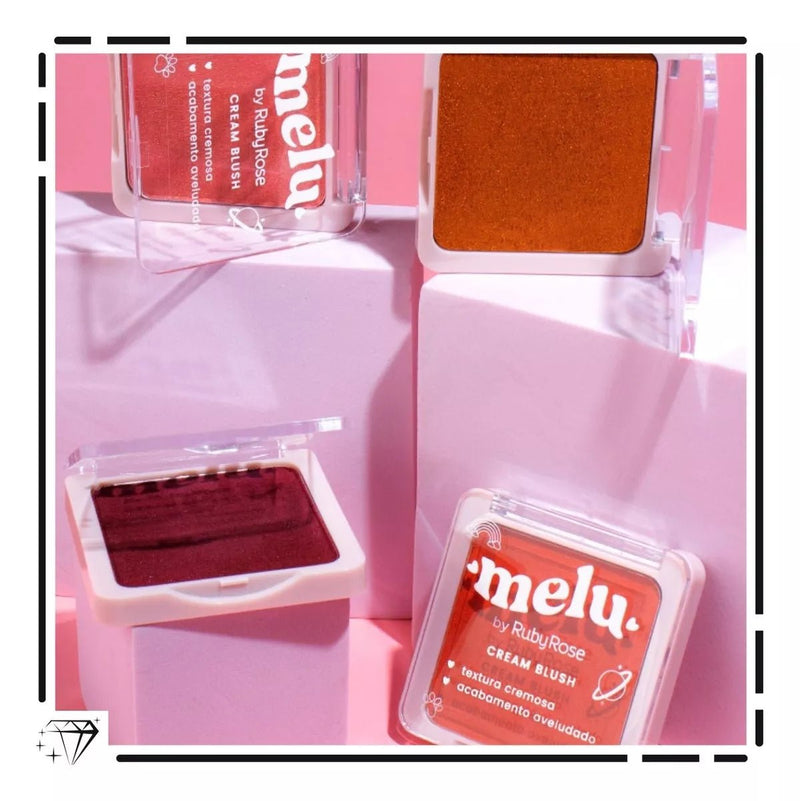 Cream Blush Melu By Ruby Rose Acabamento Aveludado 4 Cores Tom Da Maquiagem 04 - strawberry - Prestigio Shop