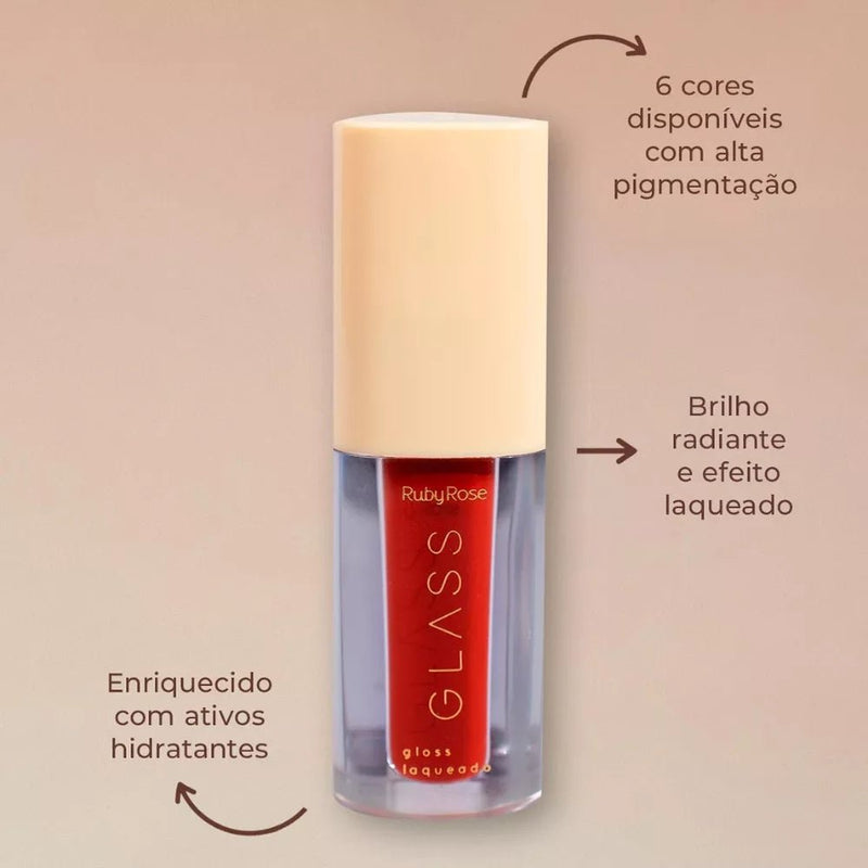 Gloss Efeito Laqueado Glass Ruby Rose Alta Cobertura Brilho - Prestigio Shop