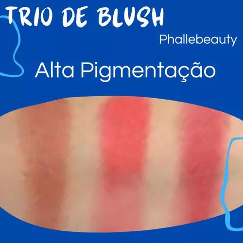 Paleta Trio De Blush Facial Phállebeauty Cor do blush Três Cores - Prestigio Shop