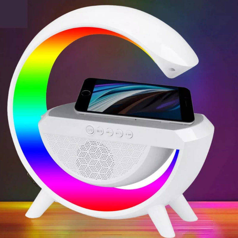 Luminária Caixa De Som E Carregador G Speaker Smart Station Cor Branco - Prestigio Shop