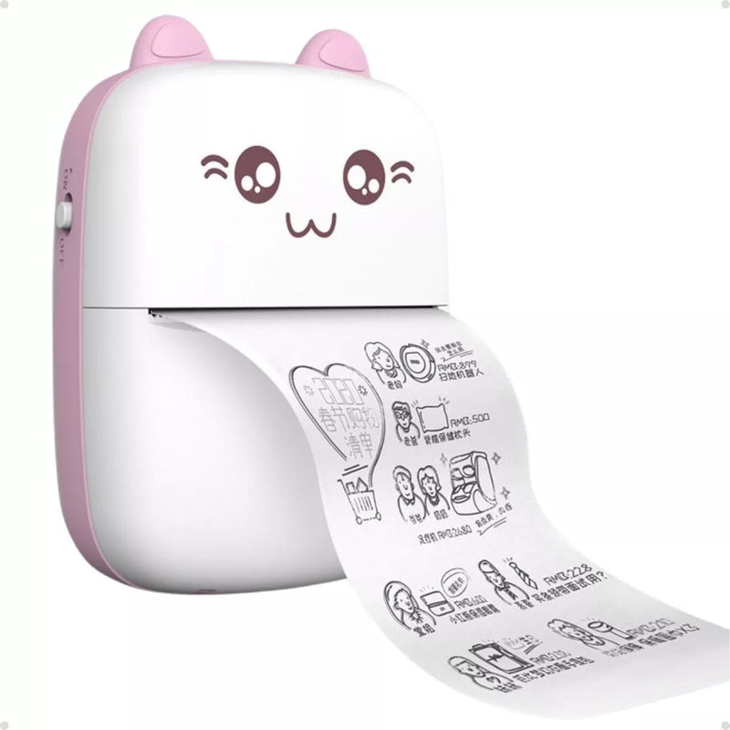 Mini Impressora Portátil Bluetooth Sem Fio Cor Rosa - claro 110/240v (bivolt) - Prestigio Shop