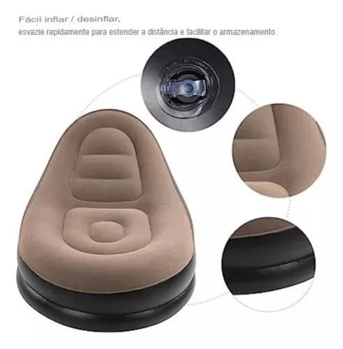 Poltrona Inflável Ultra Lounge Com Pufe Sofá Preguiçoso - Prestigio Shop