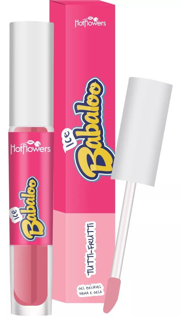 Kit 4 Gloss Labial Ice Babaloo Hot Flowers 4ml Acabamento Brilhante Cor Melancia Tutti Frutti Uva Cereja - Prestigio Shop