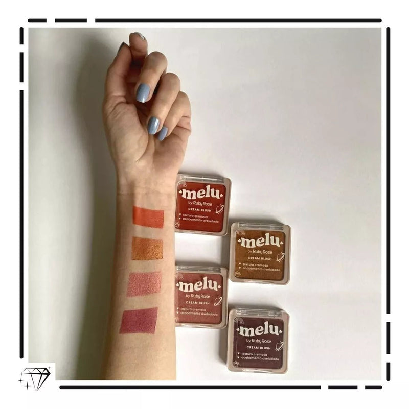 Cream Blush Melu By Ruby Rose Acabamento Aveludado 4 Cores Tom Da Maquiagem 04 - strawberry - Prestigio Shop