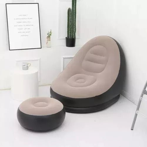 Poltrona Inflável Ultra Lounge Com Pufe Sofá Preguiçoso - Prestigio Shop