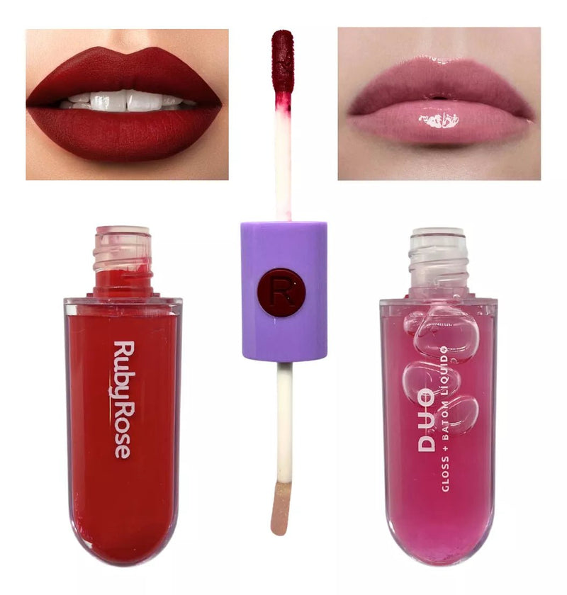 Batom Líquido E Gloss Duo - Ruby Rose Cor 5 - Prestigio Shop