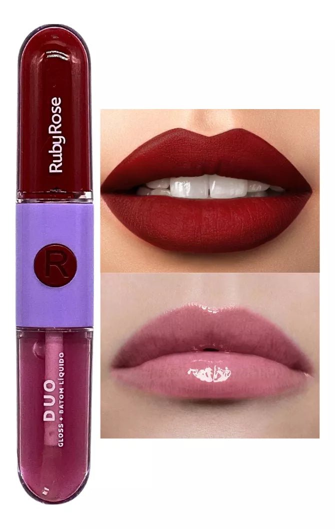 Batom Líquido E Gloss Duo - Ruby Rose Cor 5 - Prestigio Shop