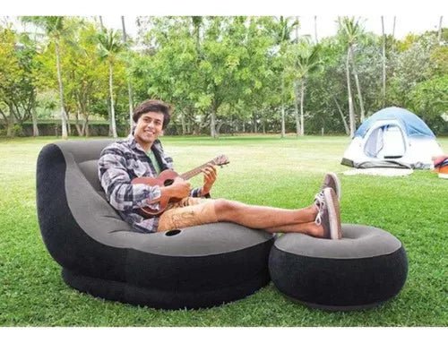 Poltrona Inflável Ultra Lounge Com Pufe Sofá Preguiçoso - Prestigio Shop