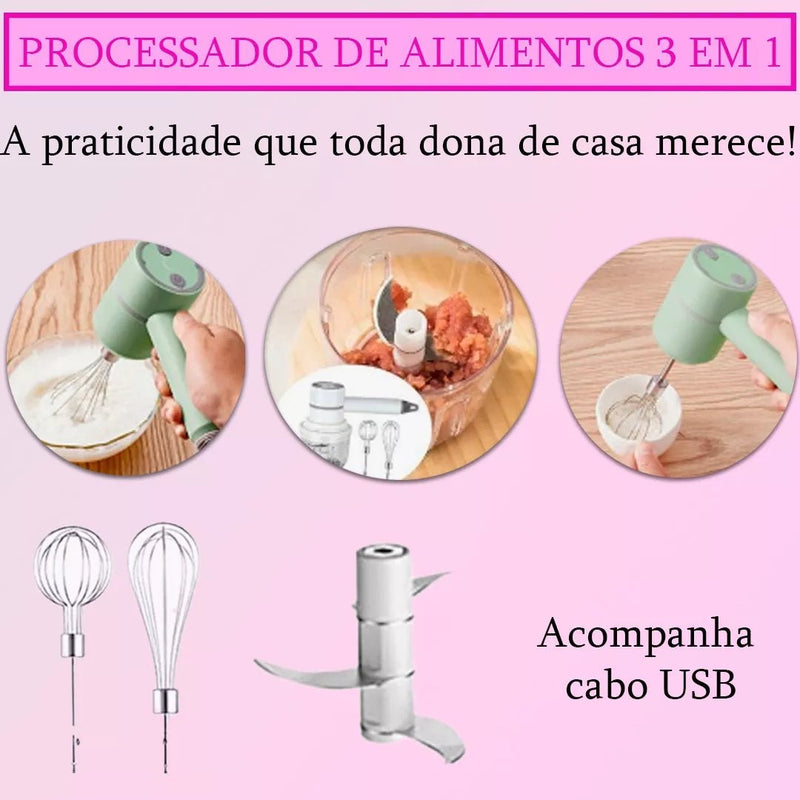 Processador De Alimentos Batedeira Triturador 3 Em 1 - Prestigio Shop