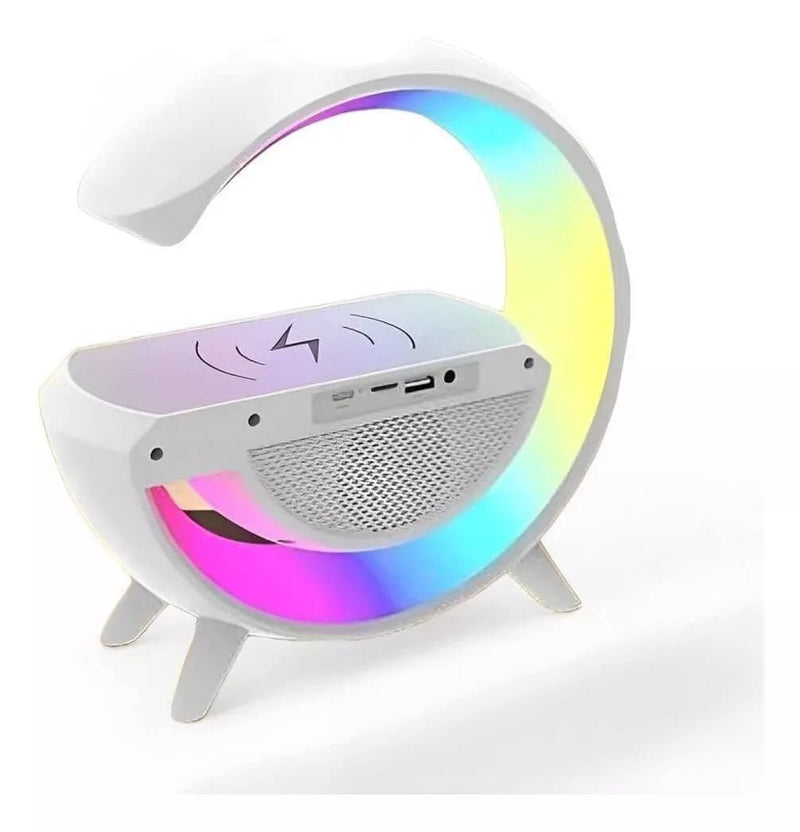 Luminária Caixa De Som E Carregador G Speaker Smart Station Cor Branco - Prestigio Shop