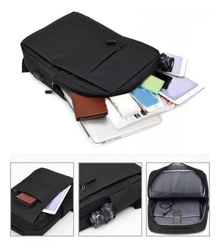 Mochila Masculina Para Notebook Reforçada Bolsa Trabalho Cor Preto - Prestigio Shop