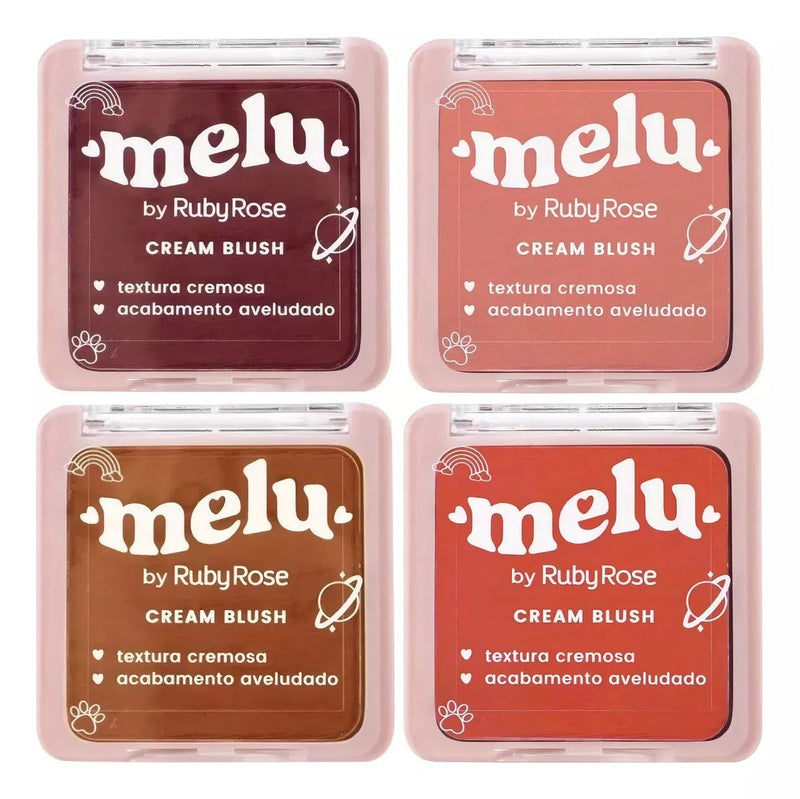 Cream Blush Melu By Ruby Rose Acabamento Aveludado 4 Cores Tom Da Maquiagem 04 - strawberry - Prestigio Shop