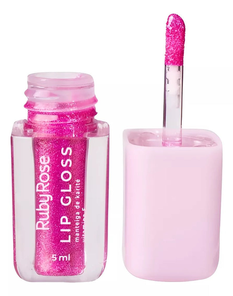 Lip Gloss Com Glitter Manteiga De Karité E Vit E Ruby Rose - Prestigio Shop