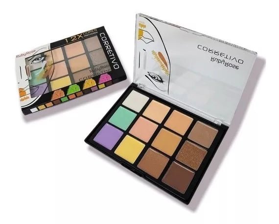 Paleta De Corretivos 12x Cores Dark Ruby Rose Hb - 8087 - Prestigio Shop