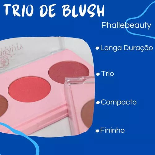 Paleta Trio De Blush Facial Phállebeauty Cor do blush Três Cores - Prestigio Shop
