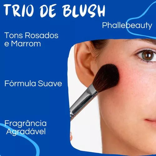 Paleta Trio De Blush Facial Phállebeauty Cor do blush Três Cores - Prestigio Shop