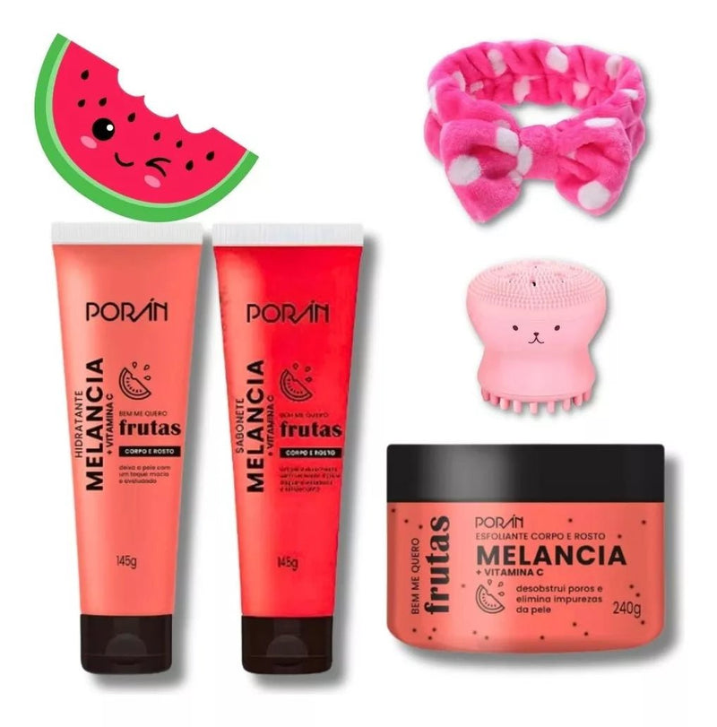 Kit De Beleza Sabonete Esfoliante Hidratante Porán Melancia - Prestigio Shop