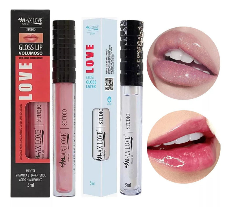 Kit Lip Gloss Volumoso Latex Morango E Maçã - Max Love - Prestigio Shop