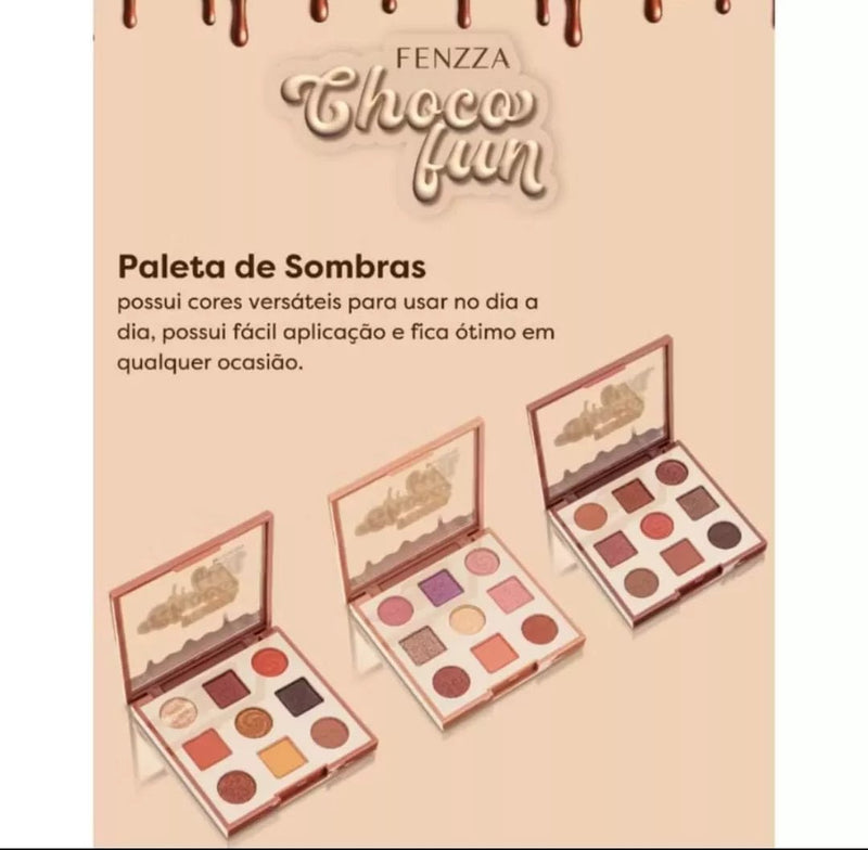 Kit 3 Paletas De Sombra Choco Fun - Fenzza - Prestigio Shop