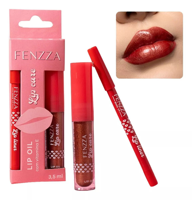 Kit Batom Gloss Lip Oil Contorno Labial Fenzza Cores - Prestigio Shop
