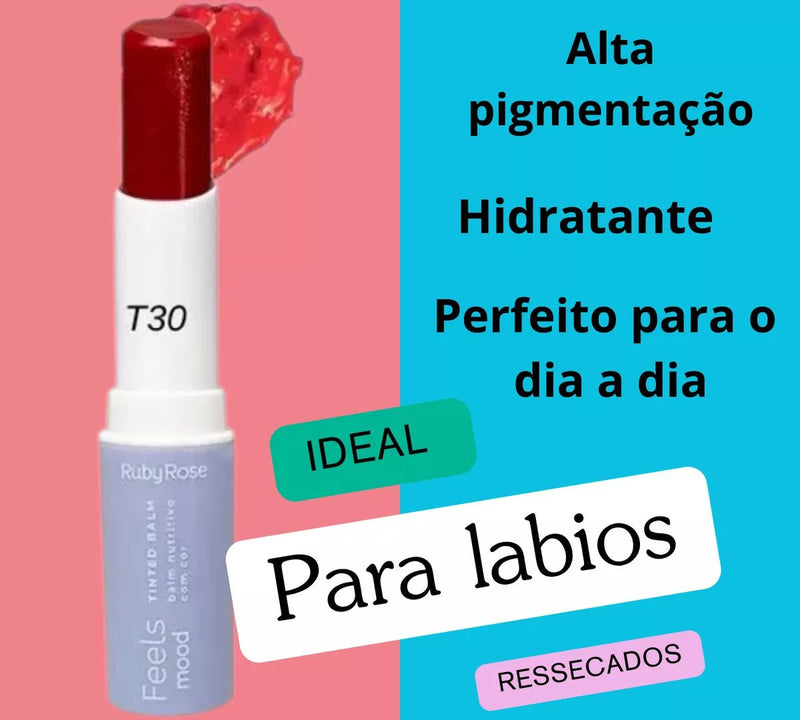 Balm Tint Batom Nutritivo Com Cor Feels Mood Ruby Rose - Prestigio Shop