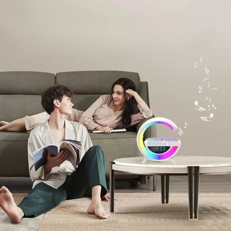 Luminária Caixa De Som E Carregador G Speaker Smart Station Cor Branco - Prestigio Shop