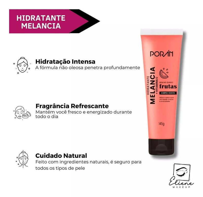 Kit De Beleza Sabonete Esfoliante Hidratante Porán Melancia - Prestigio Shop