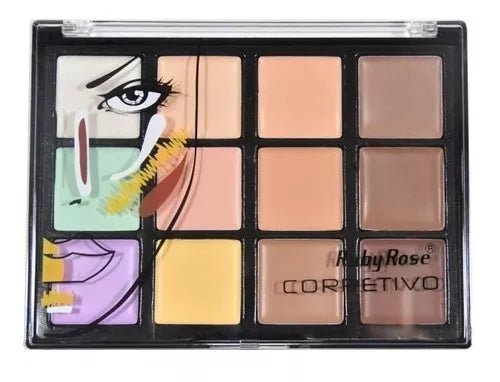 Paleta De Corretivos 12x Cores Dark Ruby Rose Hb - 8087 - Prestigio Shop