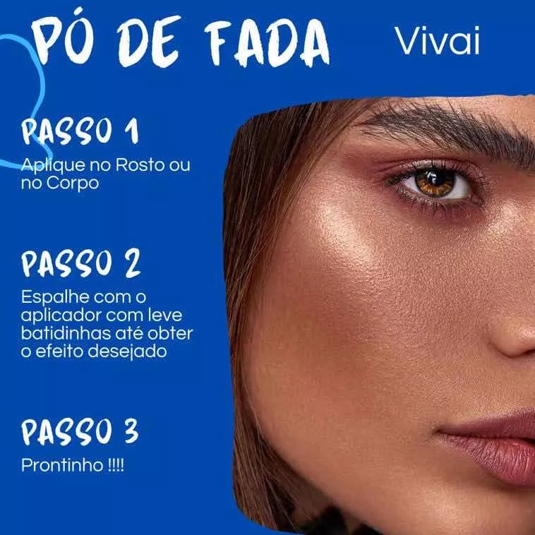 Iluminador Facial Pó De Fada Com Aplicador Vivai - Prestigio Shop