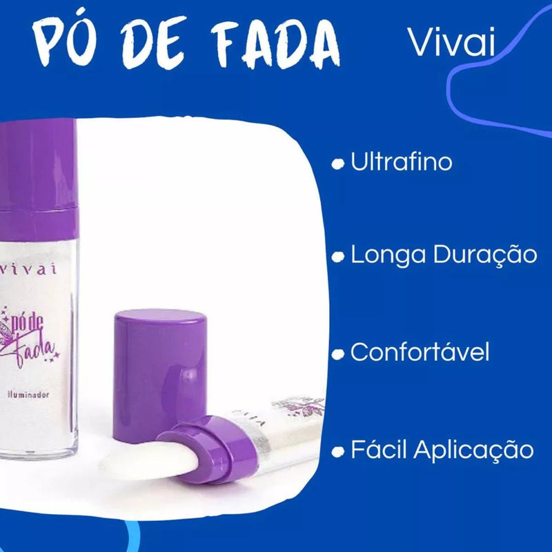 Iluminador Facial Pó De Fada Com Aplicador Vivai - Prestigio Shop
