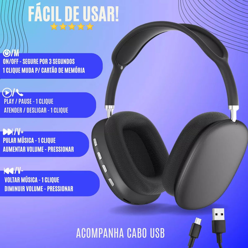 Fone De Ouvido Bluetooth Corrida Regulável Entrada P2 Mp3 Nf - Prestigio Shop