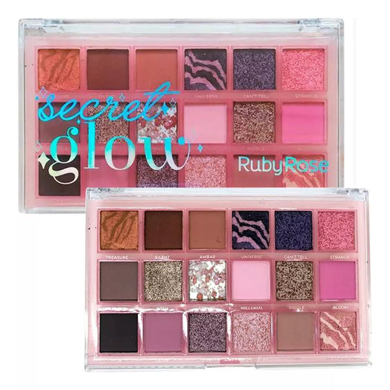 Paleta De Sombras Ruby Rose Secret Glow Matte E Cintilante - Prestigio Shop