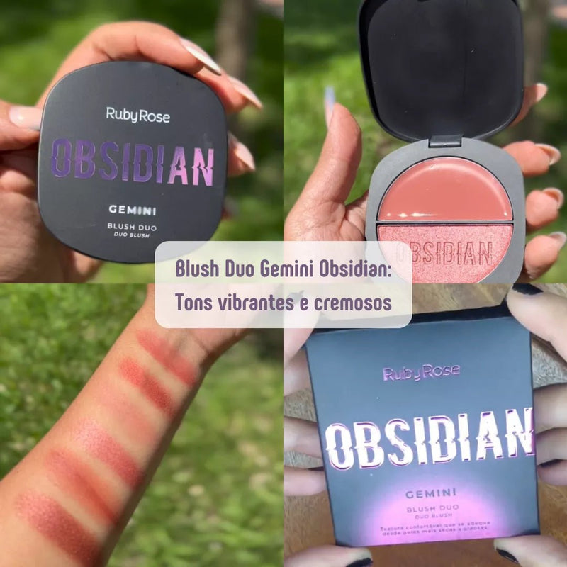 Blush Duo Gemini Obsidian Cremoso Ruby Rose 6 Tons - Prestigio Shop
