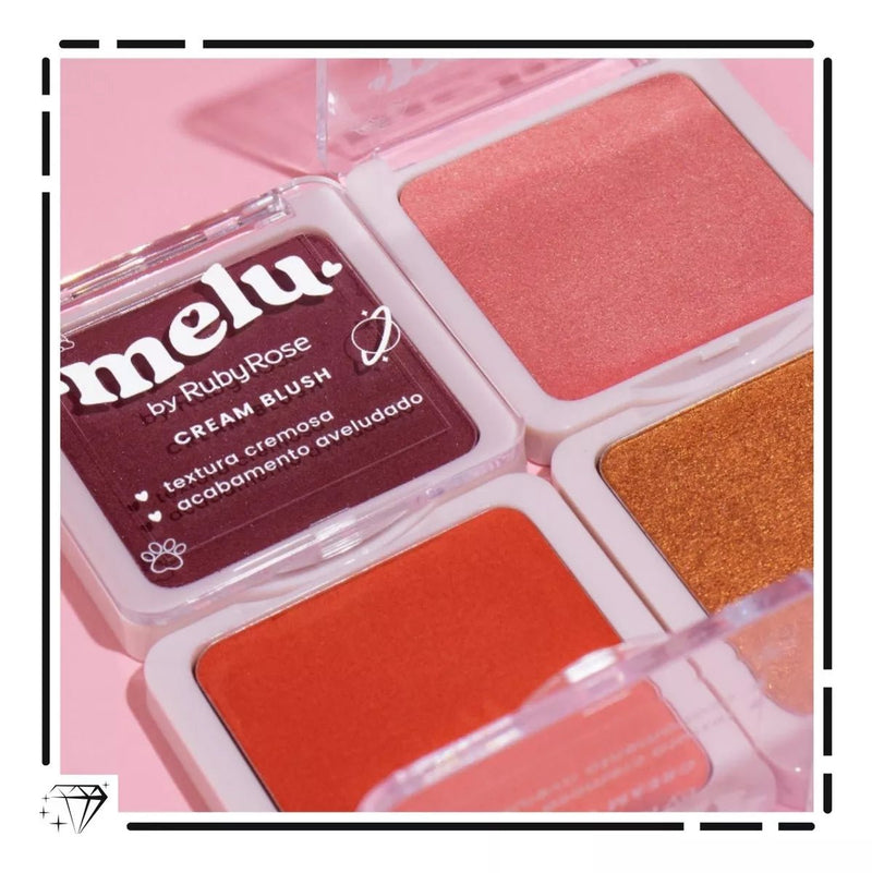 Cream Blush Melu By Ruby Rose Acabamento Aveludado 4 Cores Tom Da Maquiagem 04 - strawberry - Prestigio Shop