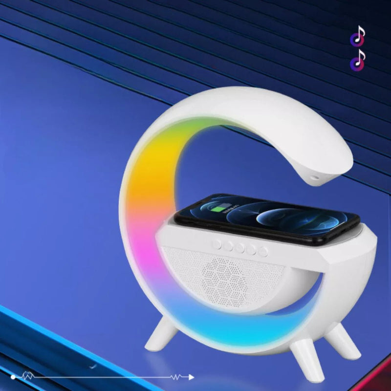 Luminária Caixa De Som E Carregador G Speaker Smart Station Cor Branco - Prestigio Shop