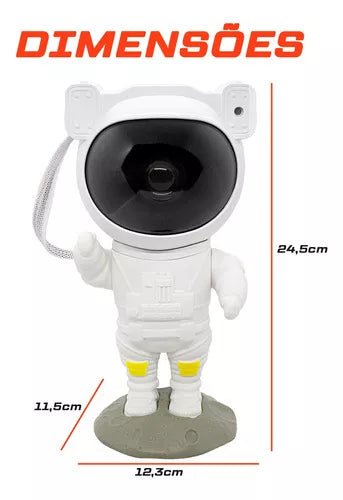 Luminária Astronauta Projetor Luz Noturna Galáxia Estrelas Cor da estrutura Branco - Prestigio Shop