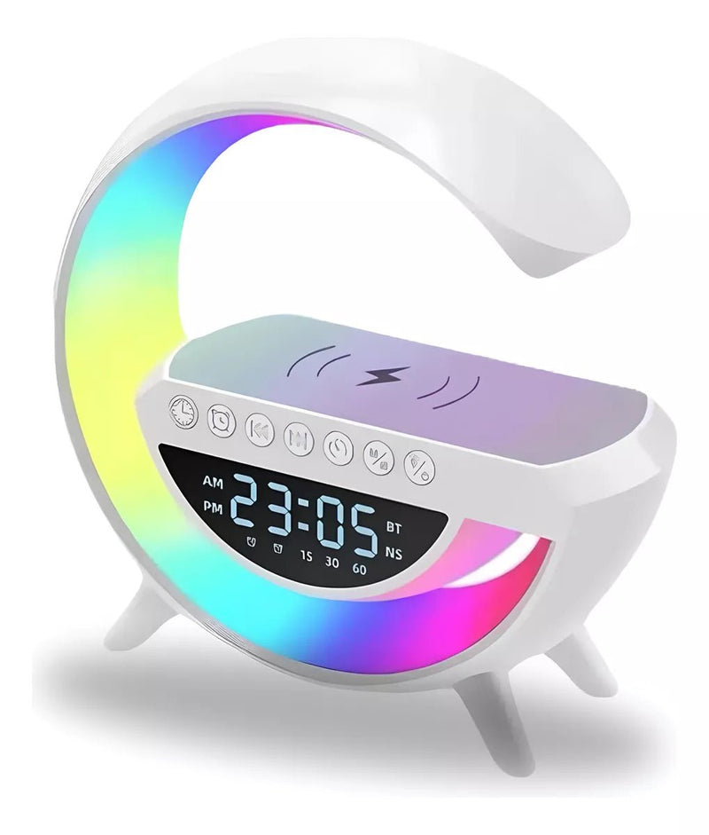 Luminária Caixa De Som E Carregador G Speaker Smart Station Cor Branco - Prestigio Shop