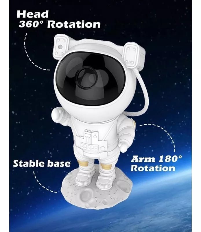 Luminária Astronauta Projetor Luz Noturna Galáxia Estrelas Cor da estrutura Branco - Prestigio Shop