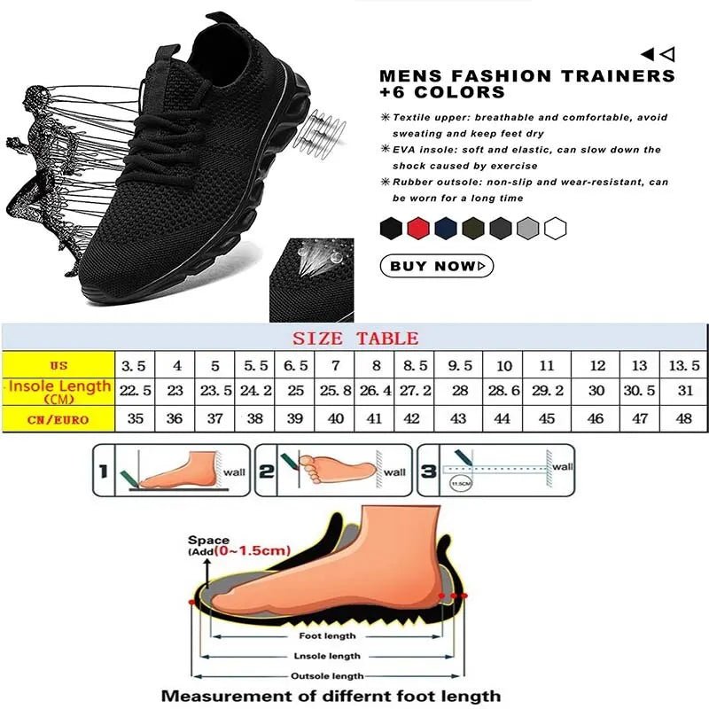 Homens sapatos esportivos casuais tênis leves branco ao ar livre malha respirável preto tênis de corrida atlético - Prestigio Shop