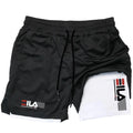 Calções Esportivos Dois - em - Um Masculino, Respirável, Casual, Secagem Rápida, Dupla Camada, Corrida, Bottoms de Roupa Esportiva, Verão, M - 3XL - Prestigio Shop