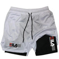 Calções Esportivos Dois - em - Um Masculino, Respirável, Casual, Secagem Rápida, Dupla Camada, Corrida, Bottoms de Roupa Esportiva, Verão, M - 3XL - Prestigio Shop