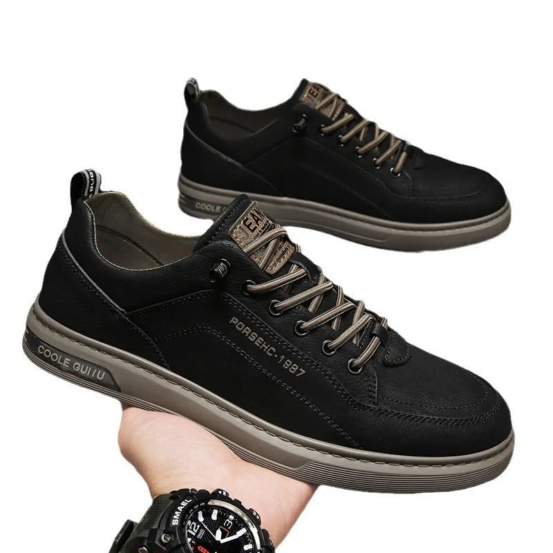 Popular masculino sapatos casuais respirável branco tênis moda condução andando tênis para masculino skate moda apartamentos - Prestigio Shop