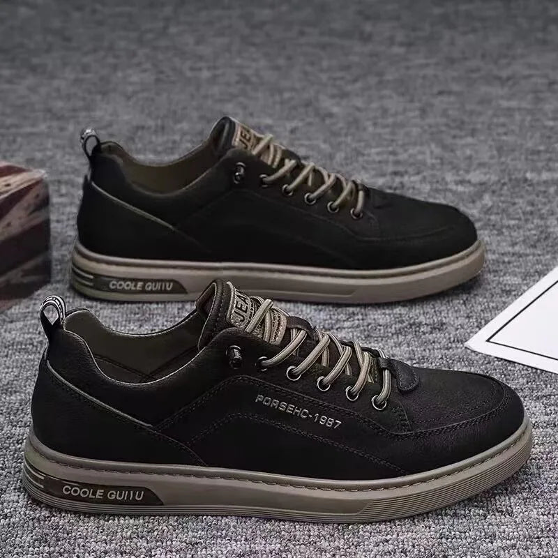 Popular masculino sapatos casuais respirável branco tênis moda condução andando tênis para masculino skate moda apartamentos - Prestigio Shop