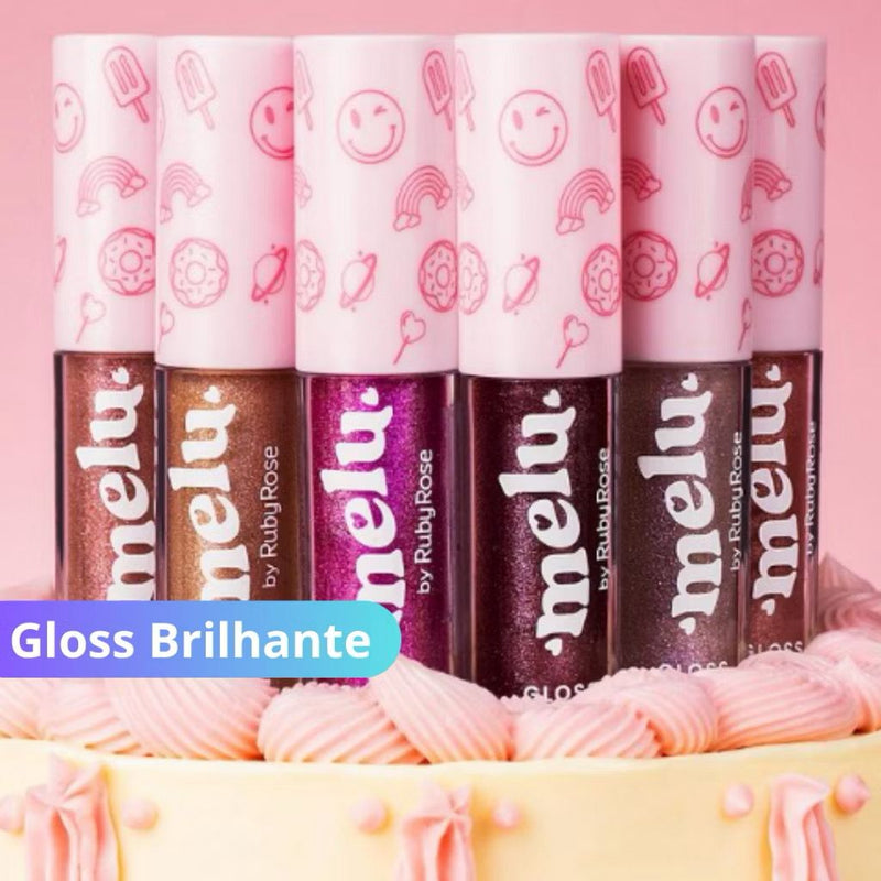 Melu Best Lip Gloss by Ruby Rose - Efeito Glitter, Brilho Intenso e Hidratação para Lábios Perfeitos